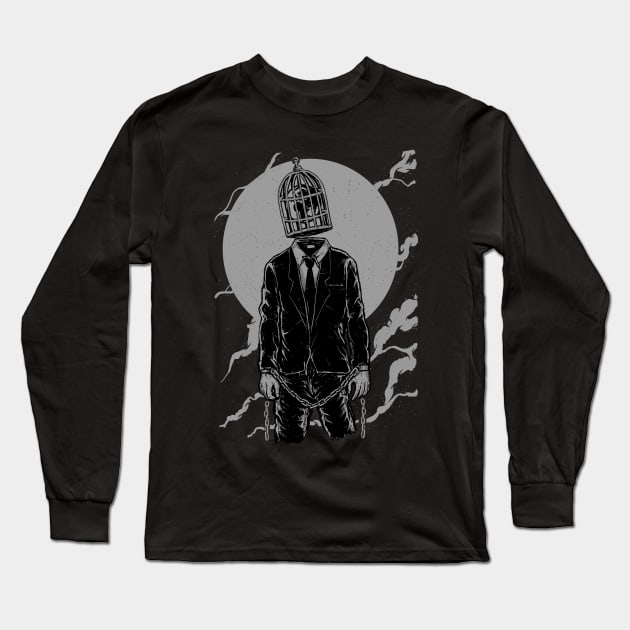 man in a cage Long Sleeve T-Shirt by Pocket Puss